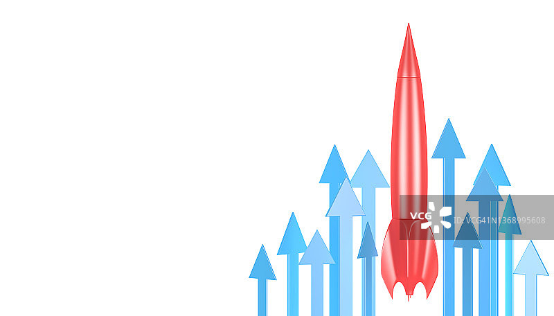 带火箭的抽象3D箭头图片素材