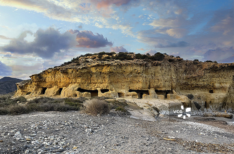 布兰卡海滩，洛尔卡，西班牙图片素材