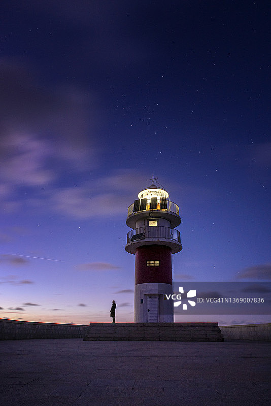 奥特加尔角灯塔的夜晚图片素材