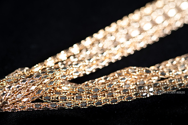 金色链条细节图片素材