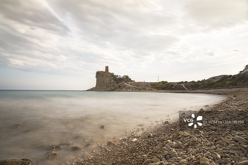 西班牙阿利坎特省维拉霍约萨的查科海滩图片素材