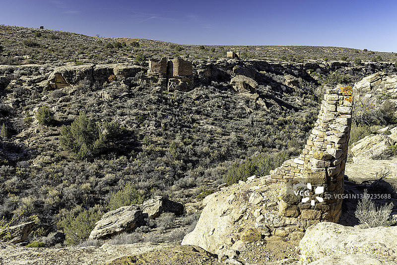 犹他州霍文韦普国家纪念碑的普韦布洛遗址图片素材