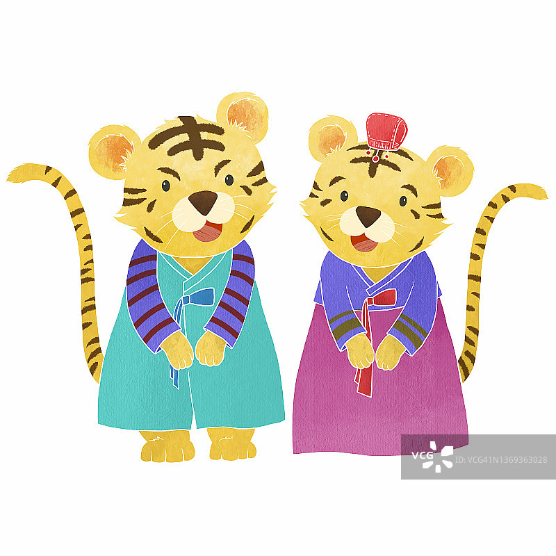 老虎角色插画图片素材