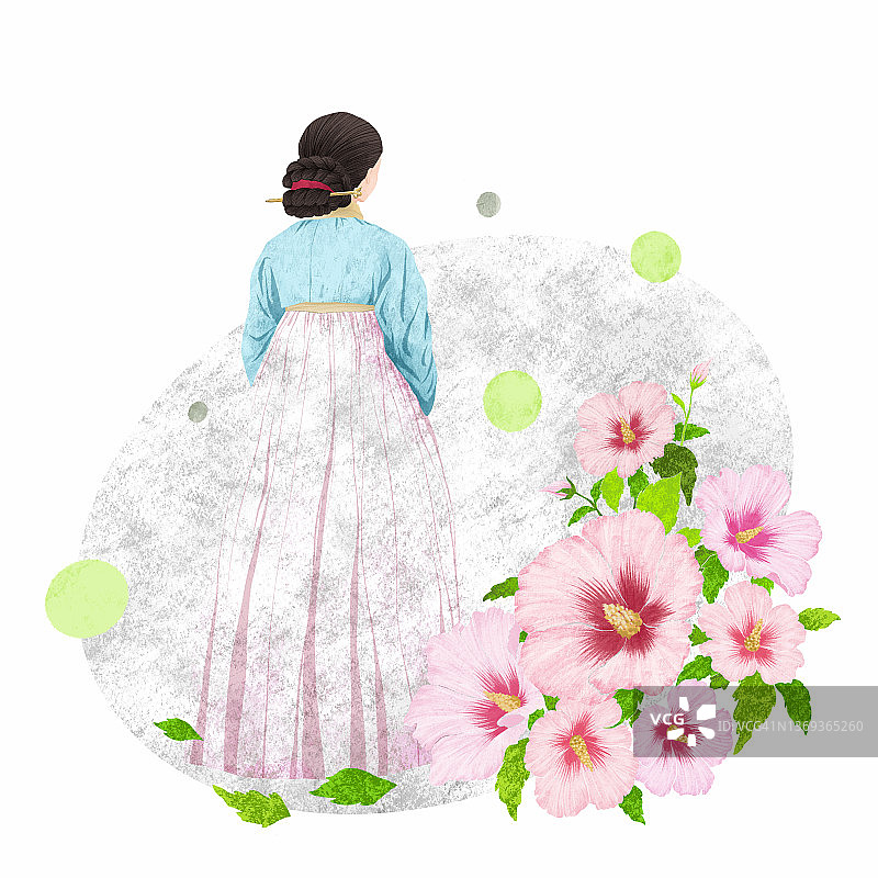 韩国韩服木槿花图片素材