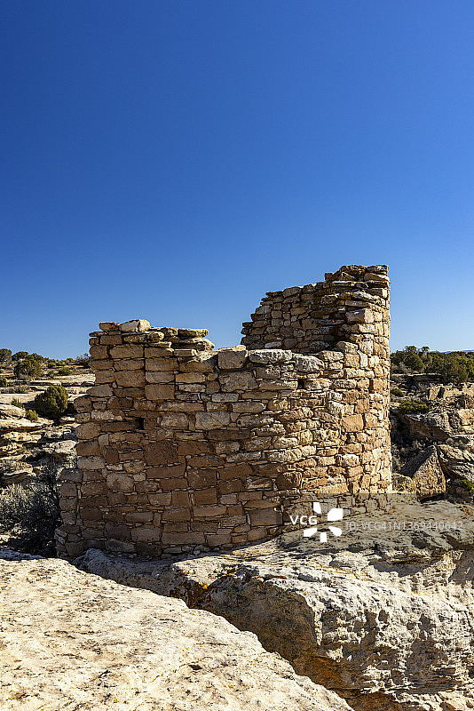 犹他州霍文韦普国家纪念碑的普韦布洛遗址图片素材