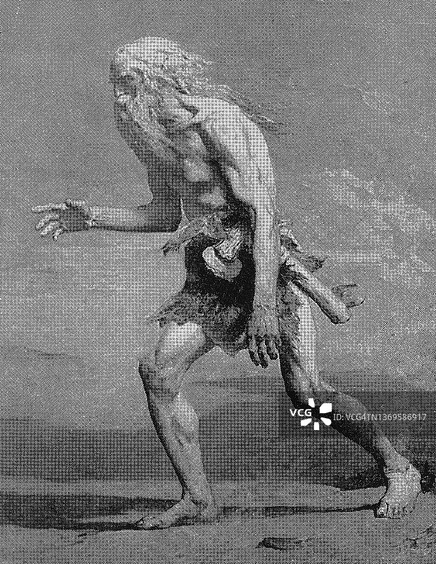 史前人类古老雕刻插画图片素材