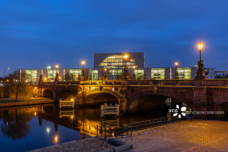 德国柏林总理办公室和毛奇桥图片素材