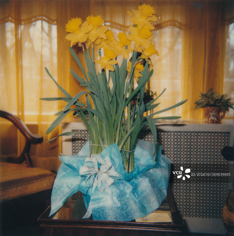 春季花束：水仙花与复活节花束图片素材