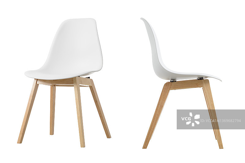 白色背景下的白色椅子摄影棚照片图片素材