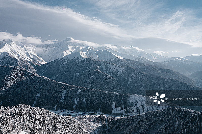 格鲁吉亚山区鸟瞰图片素材