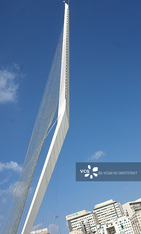 耶路撒冷城市入口弦桥，大卫王竖琴造型图片素材