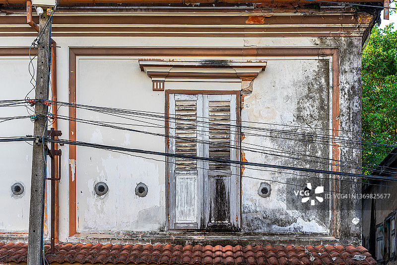 泰国北大年府的中葡风格复古窗户图片素材