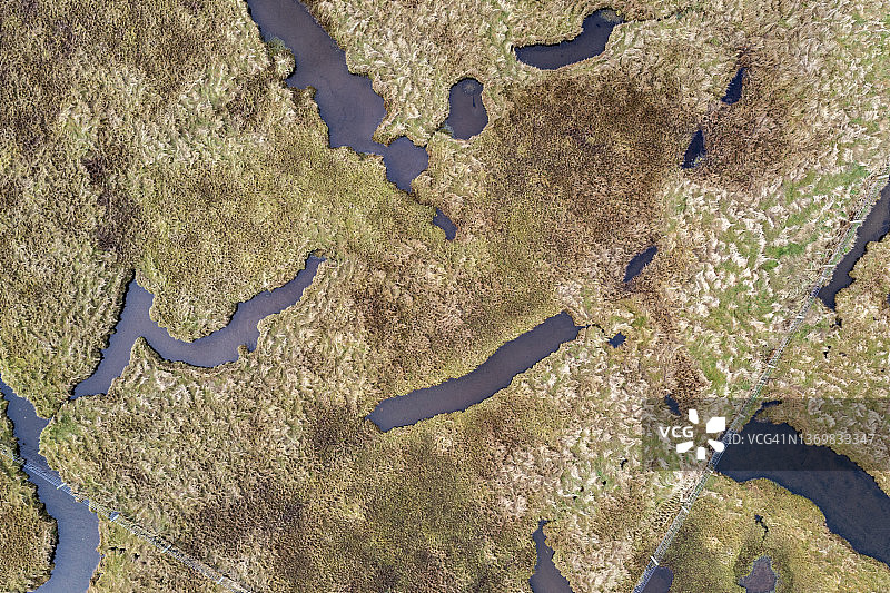 无人机拍摄的哈里斯岛盐沼图片素材