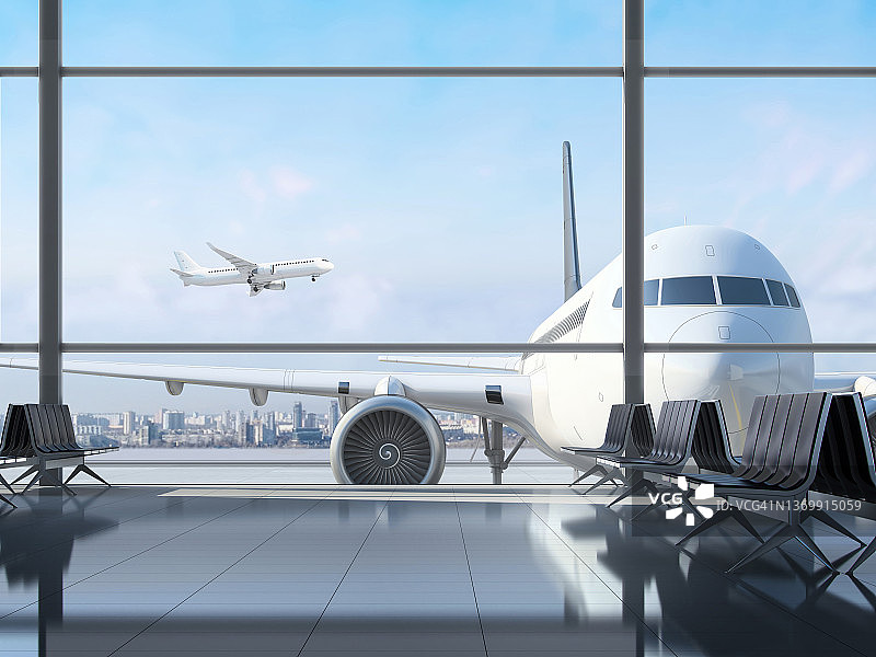 机场航站楼插画图片素材