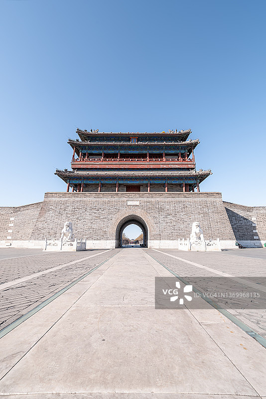 北京永定门城楼正面景观图片素材