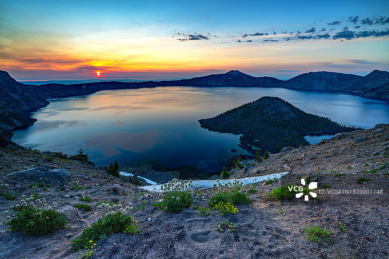 守望者观景点日出图片素材