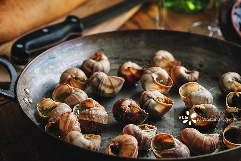 香草黄油焗蜗牛图片素材