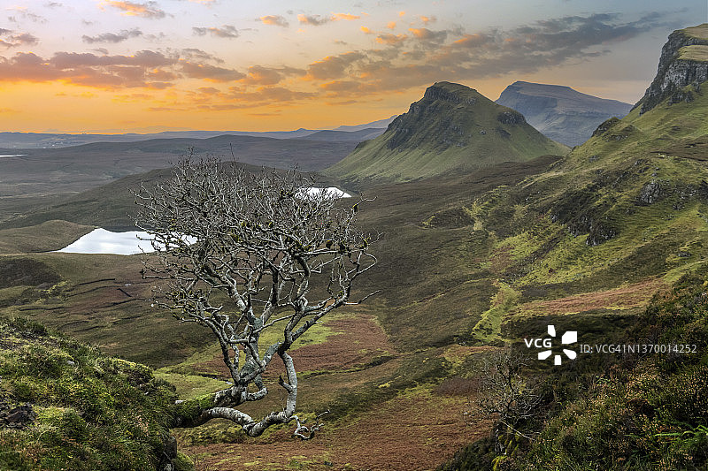 苏格兰北部斯凯岛奎雷格的滑坡图片素材