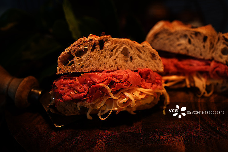 熏牛肉三明治图片素材