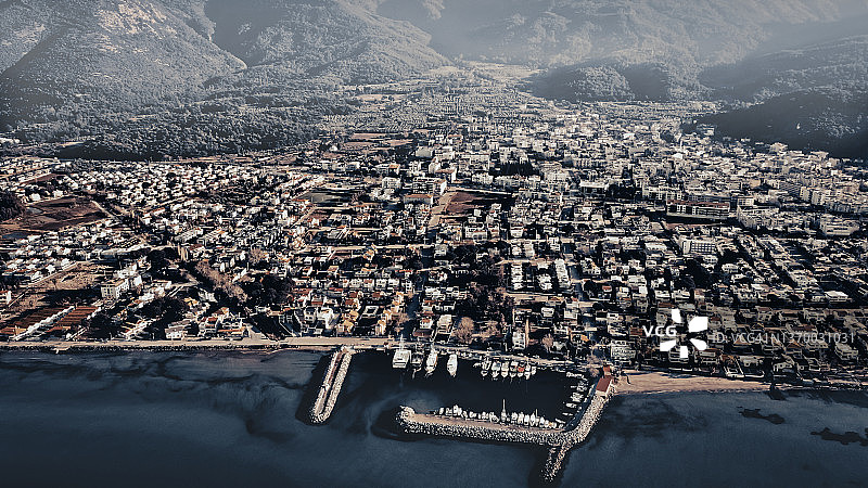 Güzelçamlı Kusadasi土耳其鸟瞰图库存照片图片素材