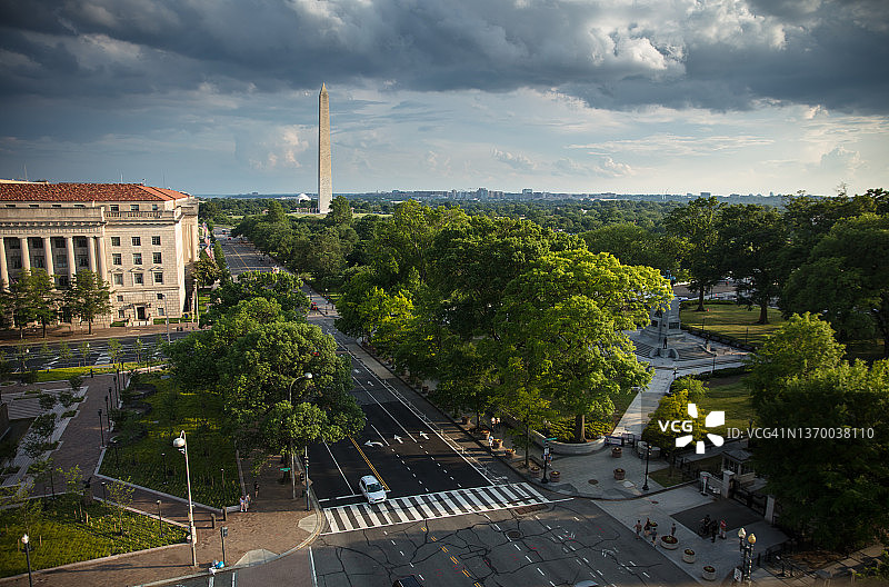 多云午后华盛顿纪念碑图片素材