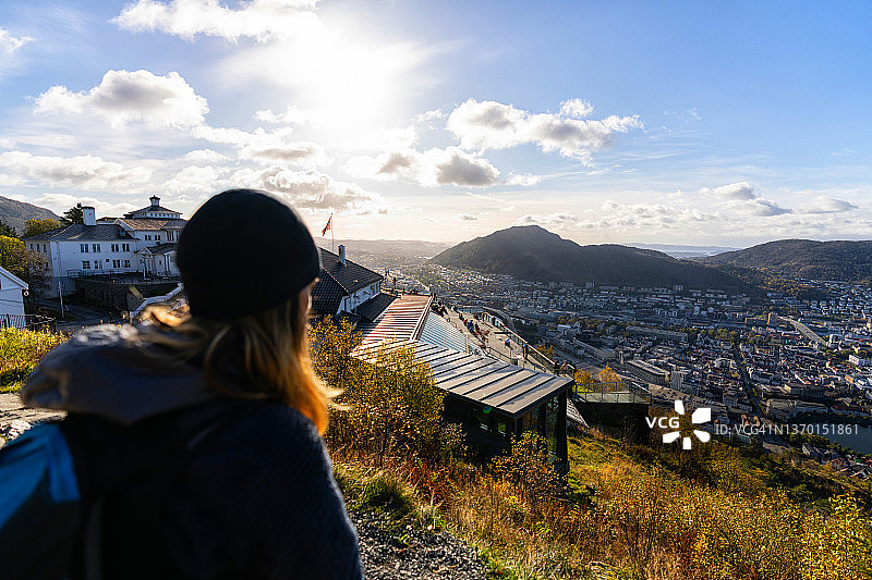 挪威卑尔根户外徒步探险图片素材