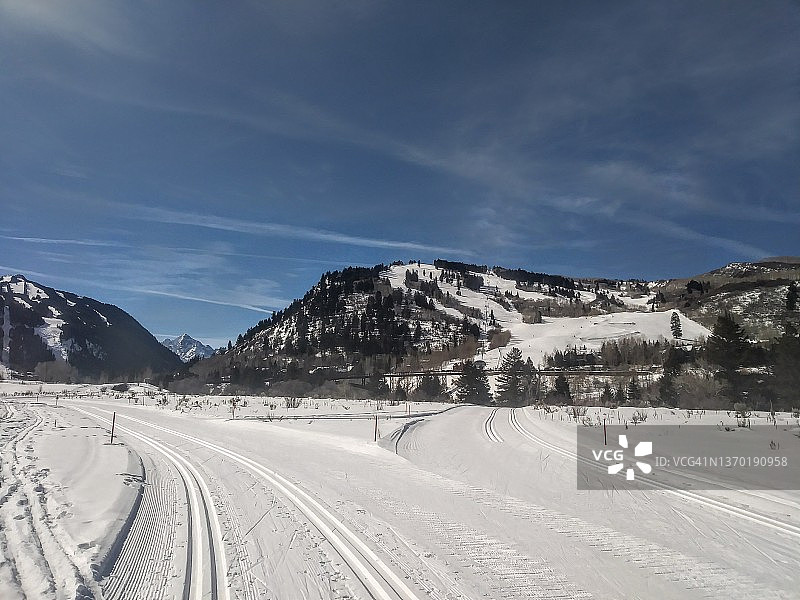 科罗拉多高地的白脱牛奶阿斯本图片素材
