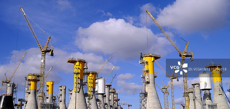 海上风力涡轮机地基图片素材