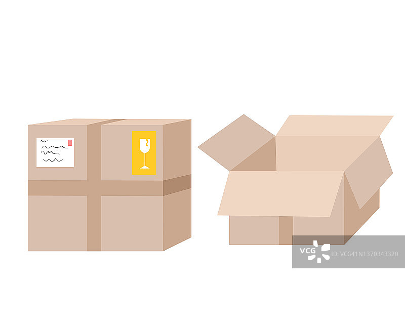 准备装运的纸板箱矢量图图片素材