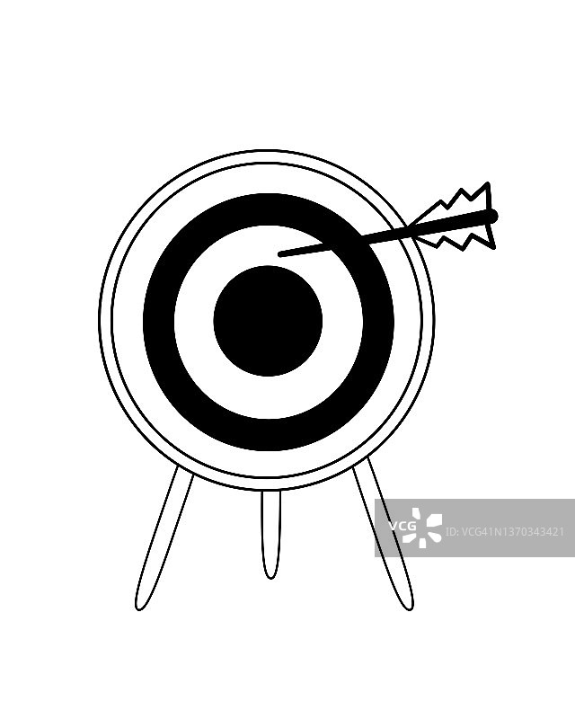 箭头射中靶心的插图图片素材