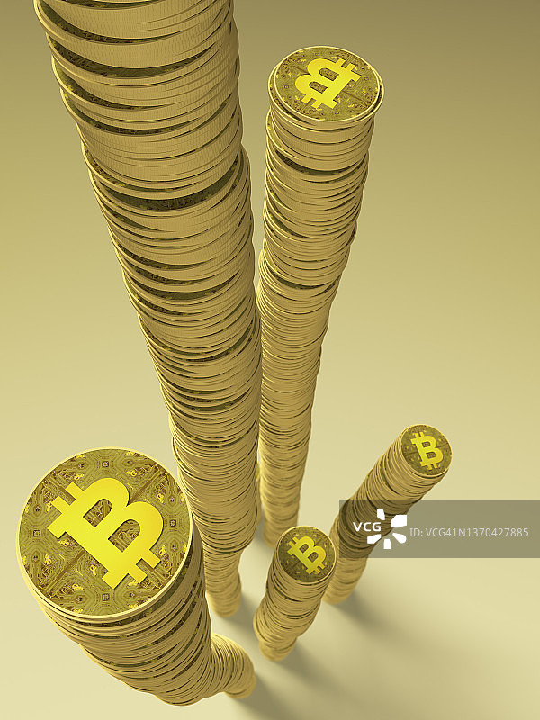 一堆比特币图片素材