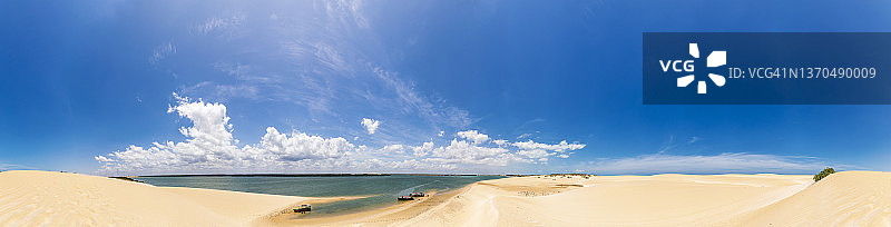 从巴西北里奥格兰德州加林霍斯沙丘顶部的360度景观图片素材