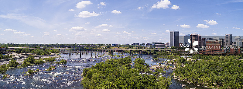 弗吉尼亚州里士满市中心天际线航拍图片素材