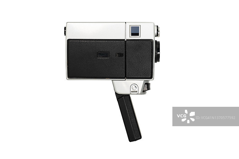 白色背景上的8MM电影摄影机图片素材