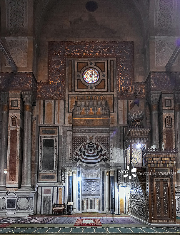 开罗阿勒里法伊清真寺礼拜朝向墙和壁龛图片素材