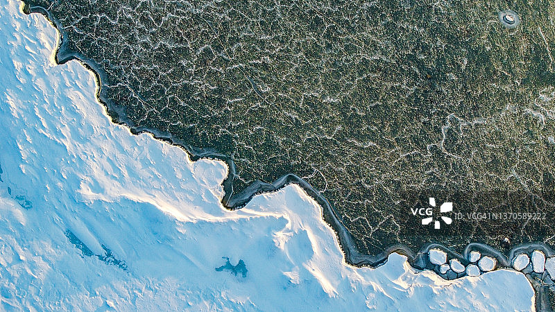 冬天靠近加拿大安大略省Tiny的格鲁吉亚湾图片素材