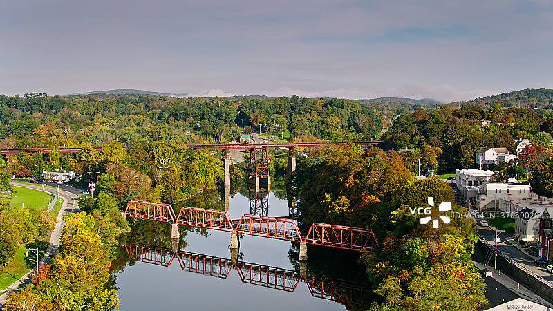 纽约州卡茨基尔卡茨基尔溪航拍图片素材