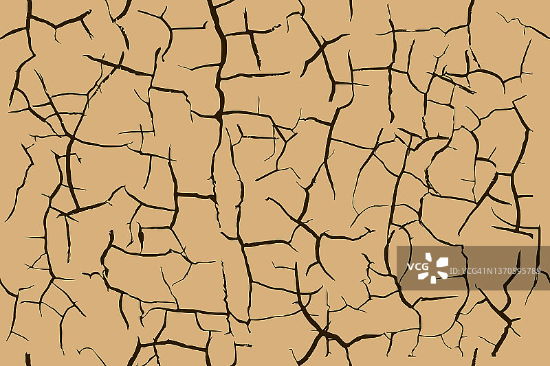 带有深色裂缝的米色干燥土壤无缝图案图片素材