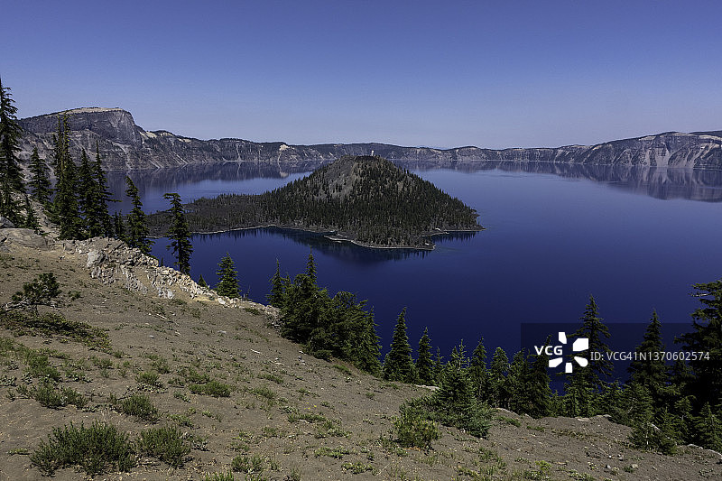 火山口湖国家公园广角镜头图片素材