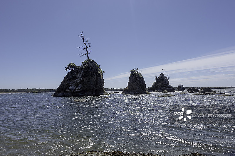 洛克威海滩的三女神岛图片素材