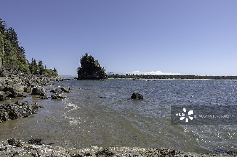 洛克威海滩的三女神岛图片素材