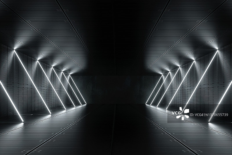 3D渲染未来感抽象发光走廊图片素材