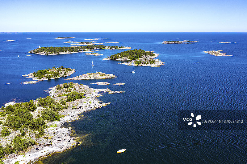 小岛海湾鸟瞰图片素材