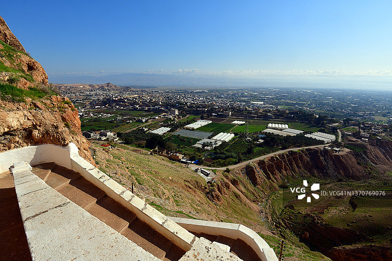 冬日从诱惑山俯瞰杰里科图片素材