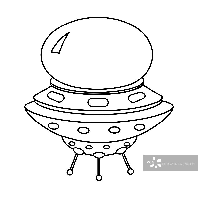 UFO图标，外星飞船矢量轮廓图图片素材