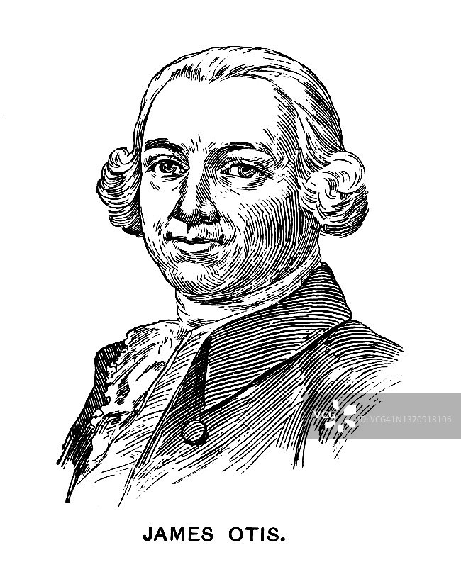 美国律师、政治活动家詹姆斯·奥蒂斯肖像图片素材