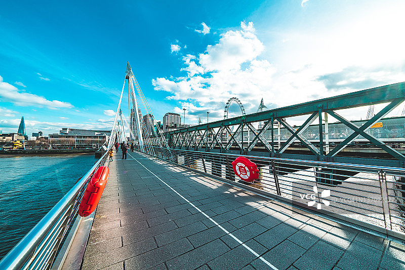 伦敦金色 юбилей 桥图片素材