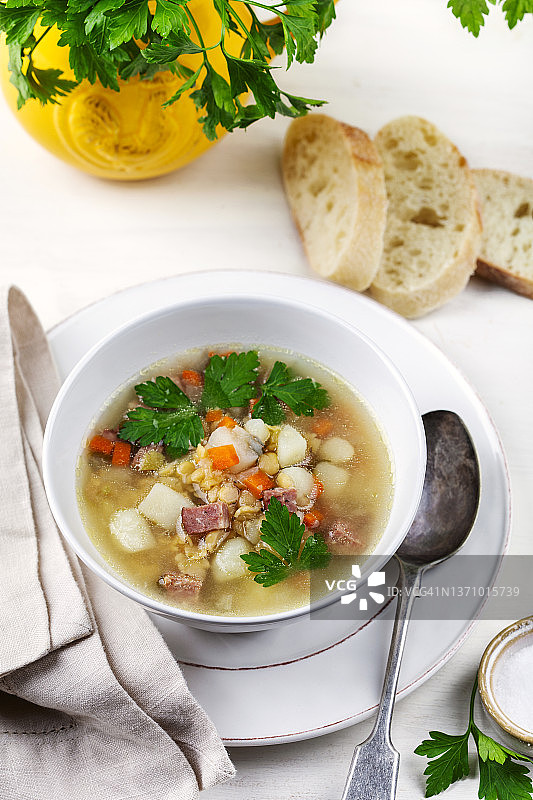 熏火腿豌豆汤图片素材