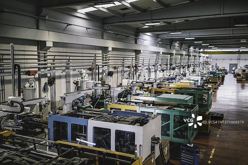 电子工业制造设备空旷的工厂景观图片素材