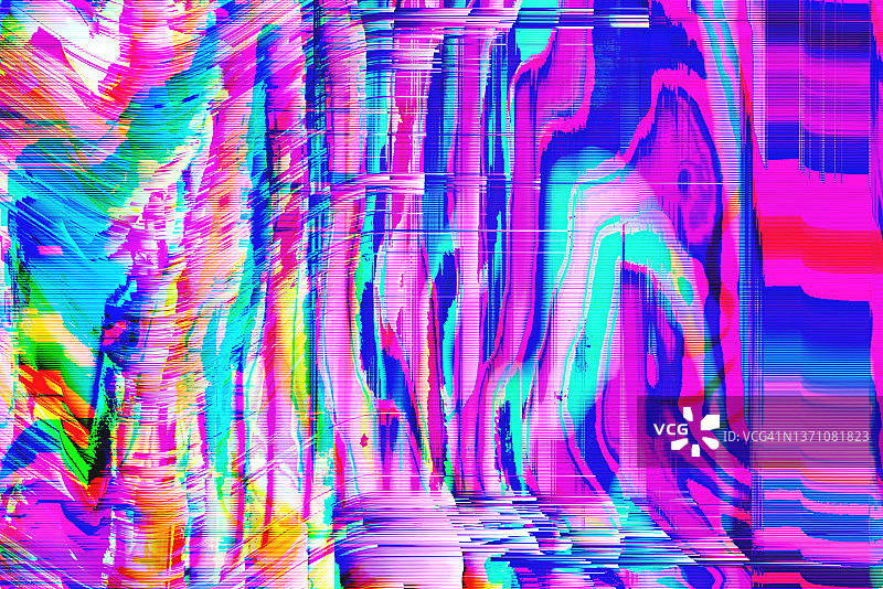 动感故障多色扭曲斑马纹理背景图片素材